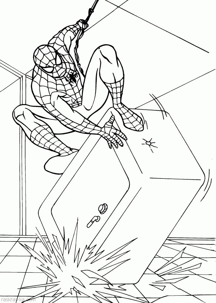 Раскраска Spiderman распечатать