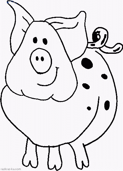 Раскраска Большая свинья. Сайт детских раскрасок