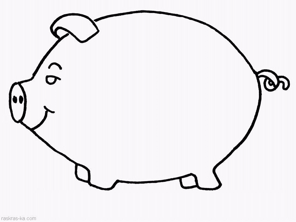Раскраска копилка - свинья