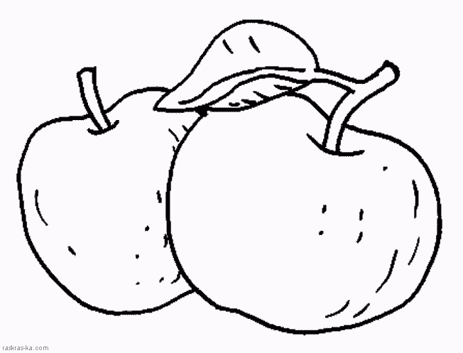 Раскрашки яблоки. Детское творчество