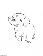 Раскраски животных для маленьких детей. Слоненок