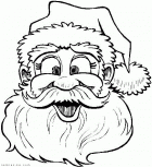 Веселый Санта Клаус - раскраска для печати