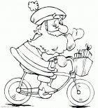 Новогодние раскраски - Санта Клаус развозит подарки детям