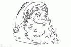 Раскраска портрет Деда Мороза. Скачать бесплатно