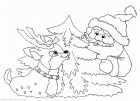 Раскраска Санта Клаус и олень. Детский сайт