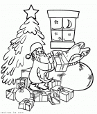 Новогодние раскраски. Дед Мороз, подарки, елка, Рождество