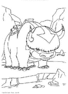 Аппа - летающий шестиногий бизон Аанга. Раскраска аниме Аватар