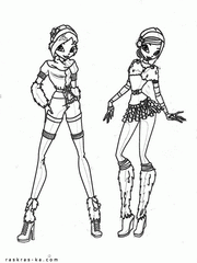 Блум и Текна. Раскраски Винкс 6 сезон