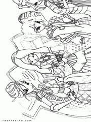 Много бесплатных раскрасок Винкс