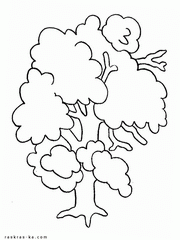 Дерево - картинка для распечатки и раскрашивания