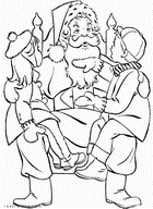 Санта Клаус и дети. Раскраски зимние. Рождество