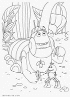 Раскраска гусеница из мультфильма Лунтик