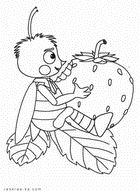 Раскраска детская Пчеленок и земляника