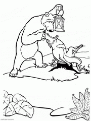 Раскраска из мультика Маша и медведь