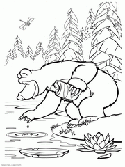 Розмальовка Маша и медведь. Скачать