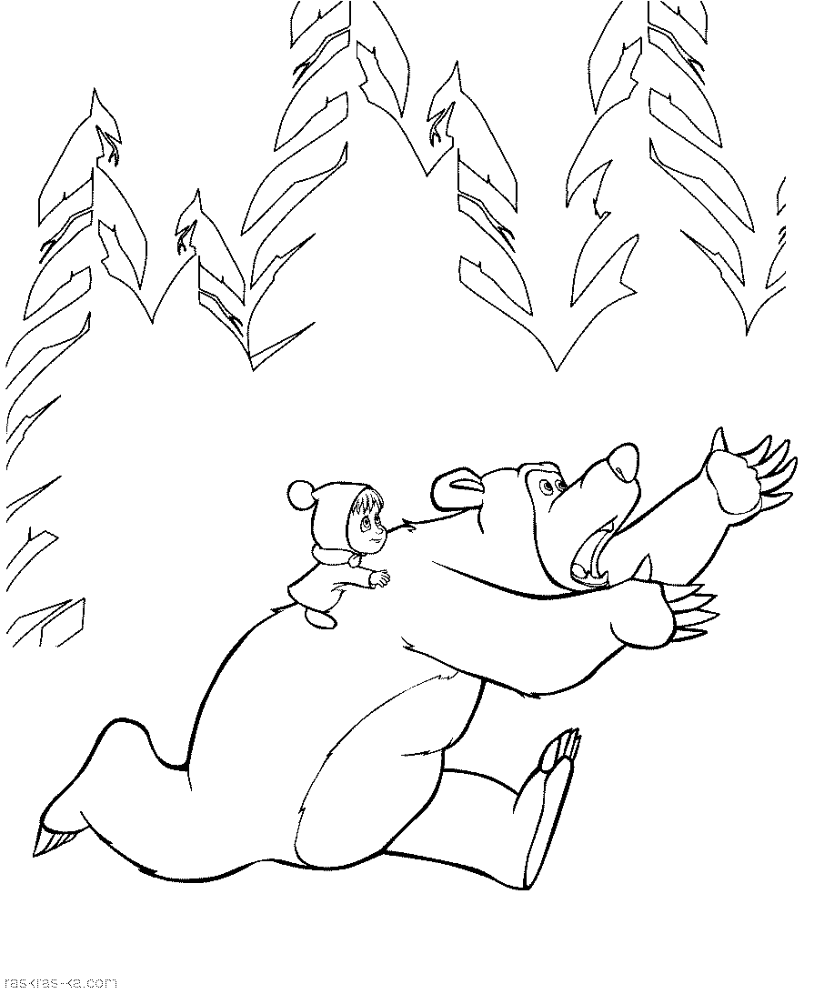 Раскраски из отечественных мультфильмов. Маша и медведь