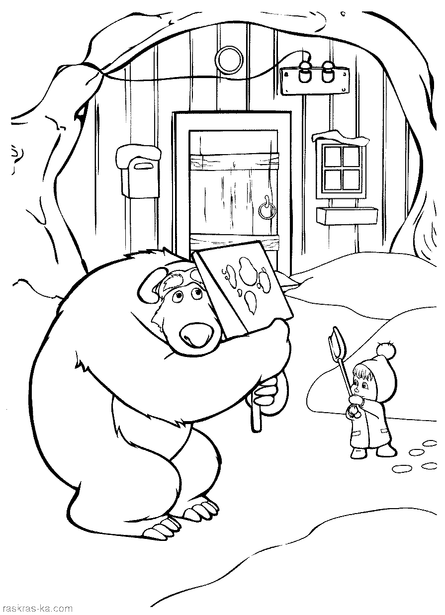 Раскраски Маша и медведь. Раскрашивать бесплатно