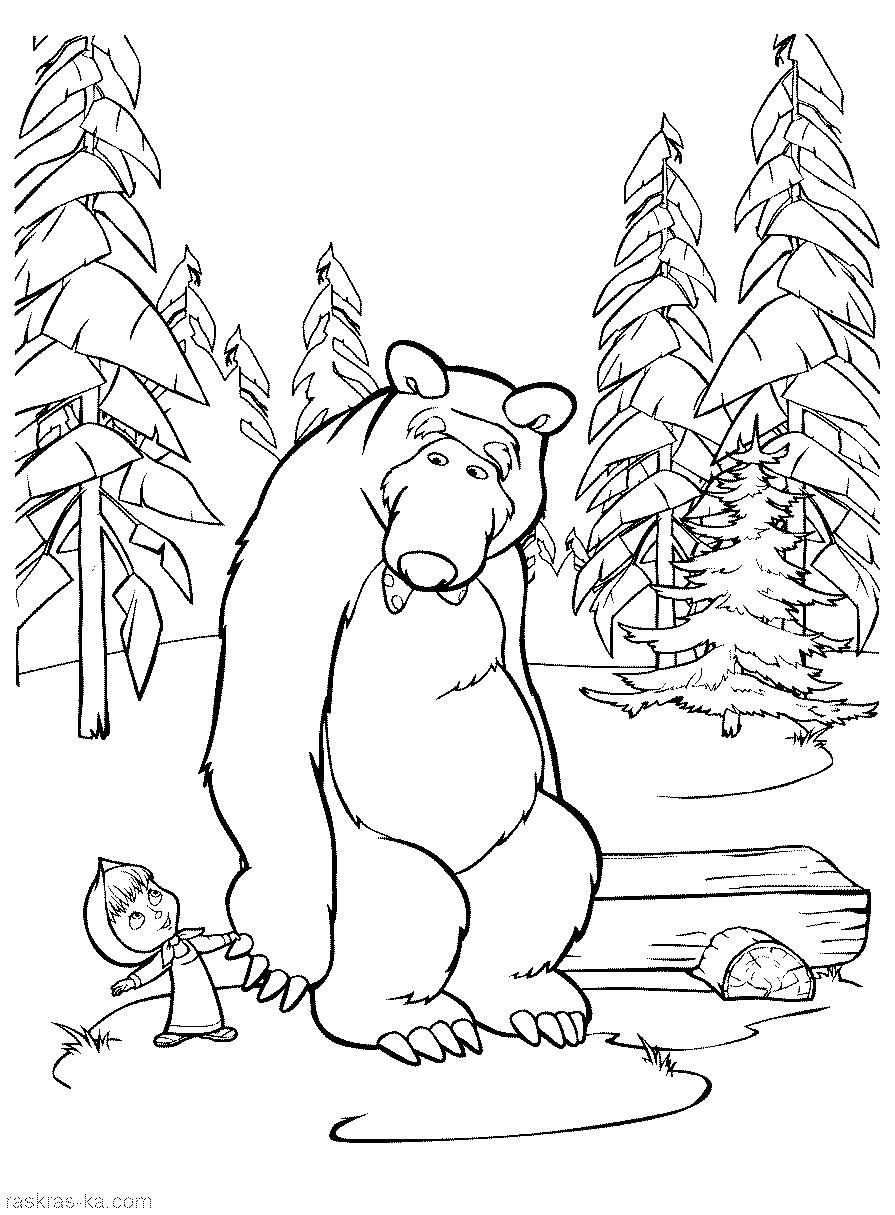 Раскраски о Маше и медведе скачать