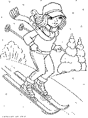Лыжи. Раскраски для детей распечатать бесплатно