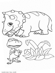 Изучение динозавров по раскраскам из мультика