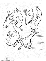 Раскраска Шайни, Дон и Бадди из Поезда динозавров