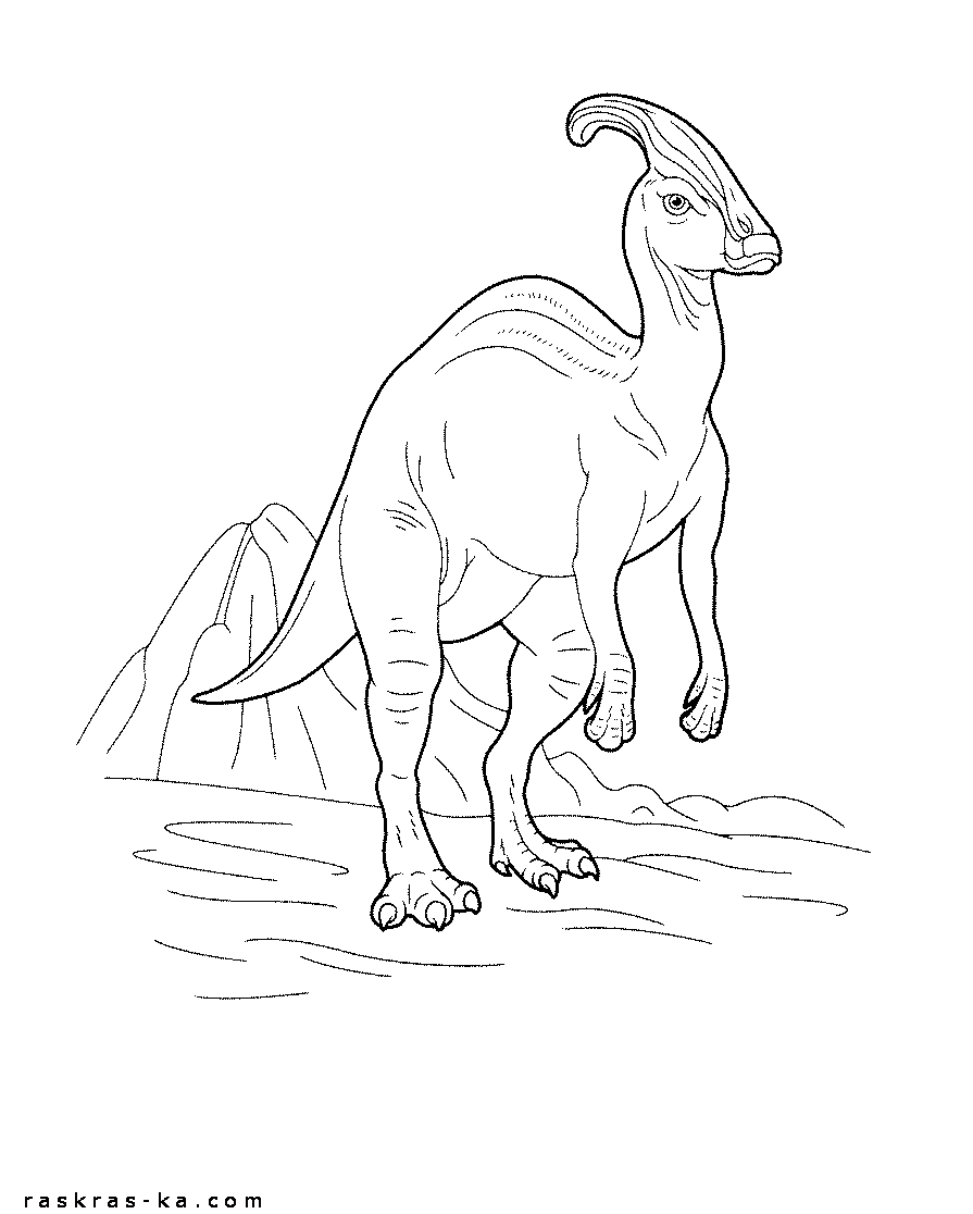 Зауролоф - печатать раскраски динозавры бесплатно