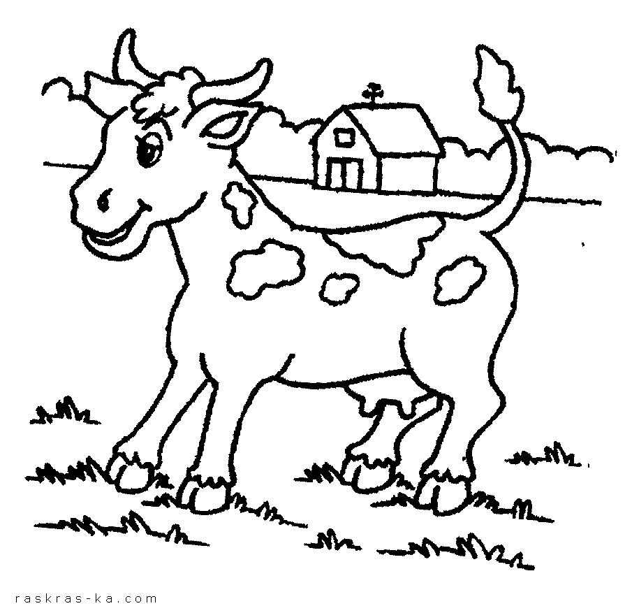 Раскраски про коров для детей