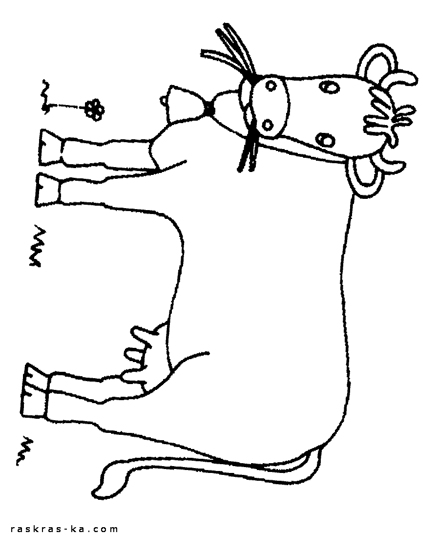 Картинки раскраски животные для детей. Корова