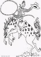 Ковбойские раскраски с лошадями