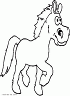 Раскраска - Мультяшная лошадка