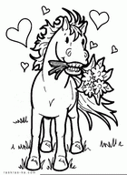 Раскраска конь на день Валентина