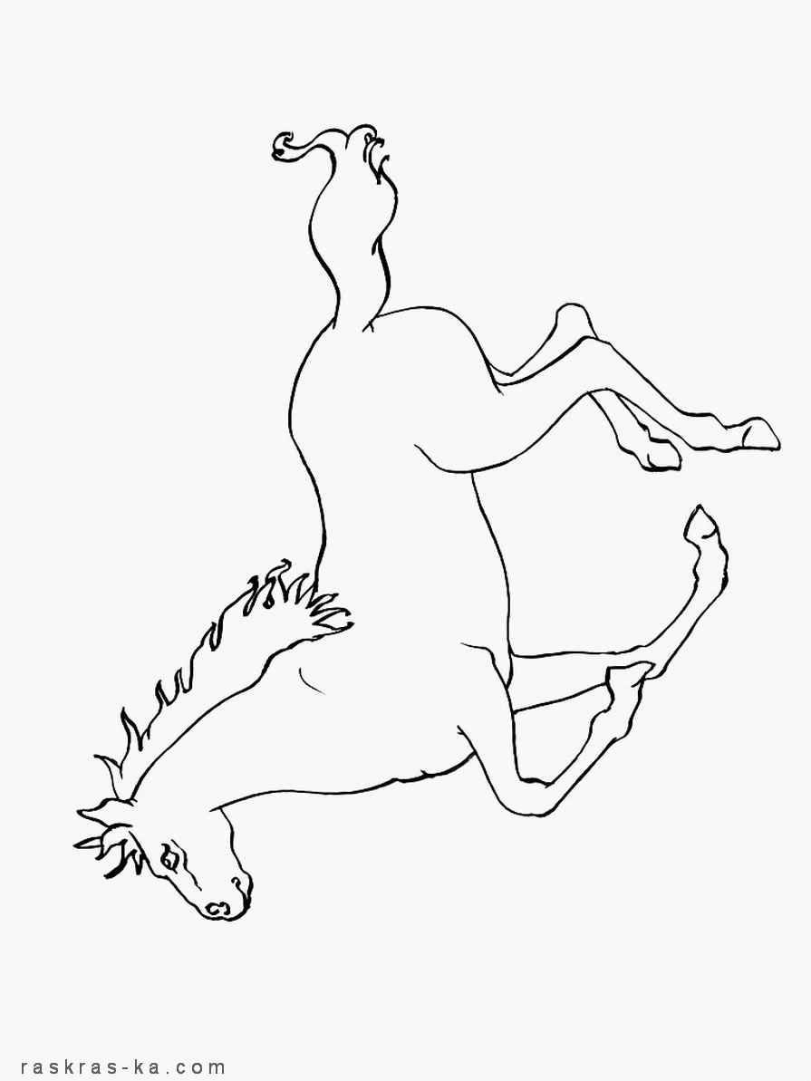 Скачущий конь. Бесплатная раскраска