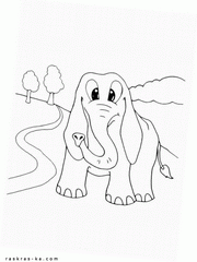 Слоны - картинки для детей, раскраски зоопарк