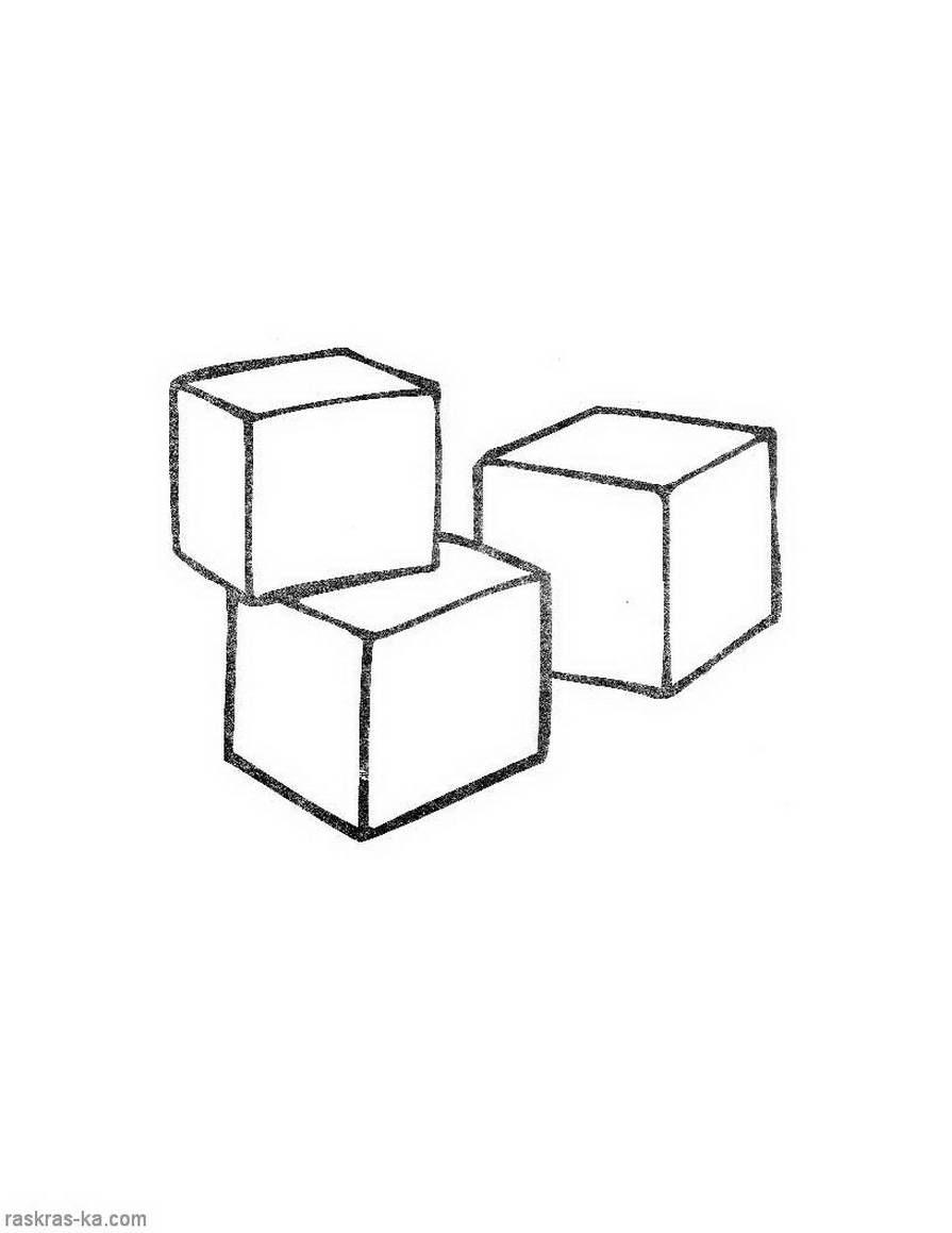 Раскраски малышам об игрушках. Кубики скачать