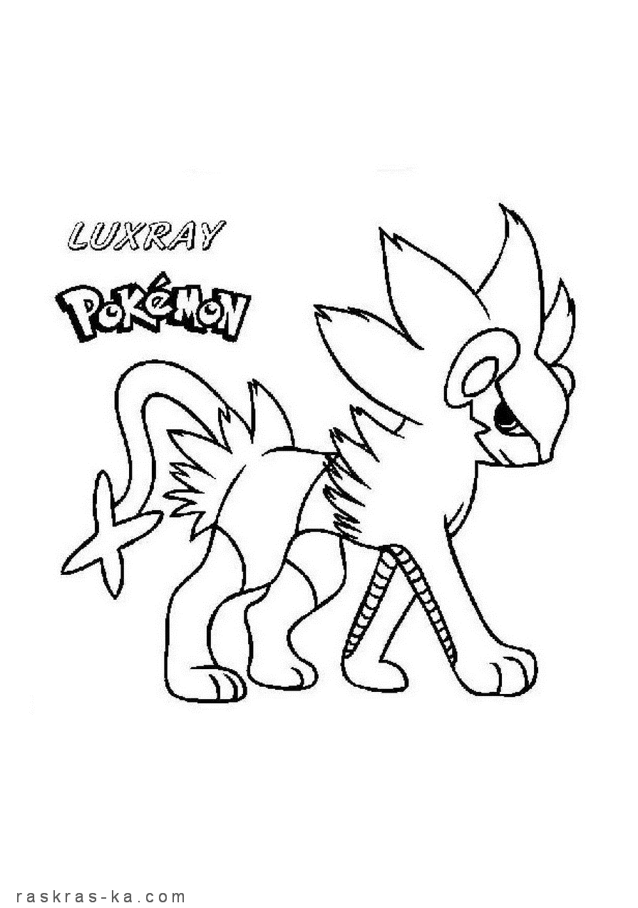 Покемон Люксрей. Раскраска аниме