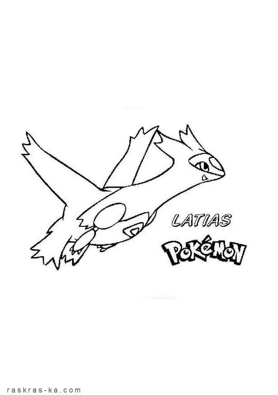 Раскраска покемон Латиас. Аниме