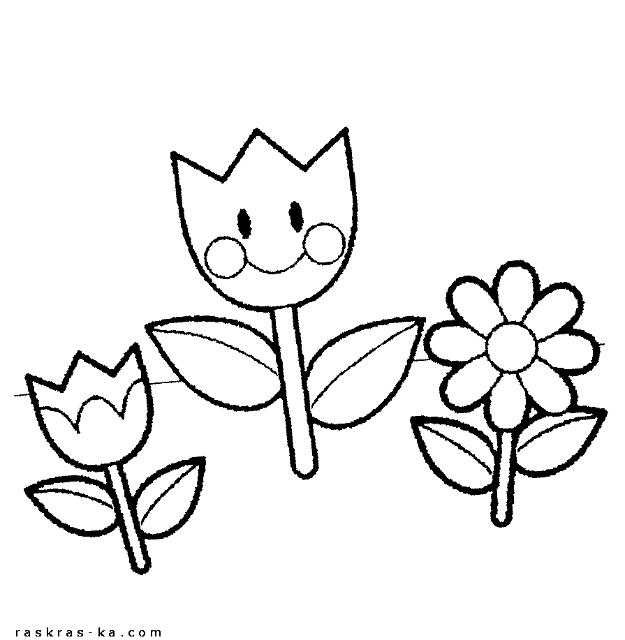 Простые раскраски для малыша. Тюльпаны