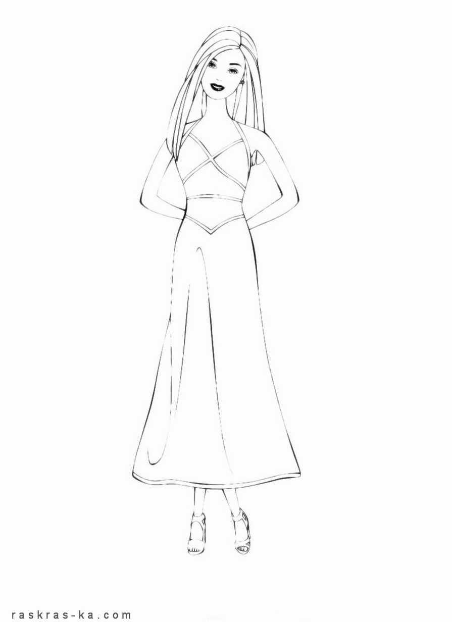 Печатать раскраски Барби бесплатно