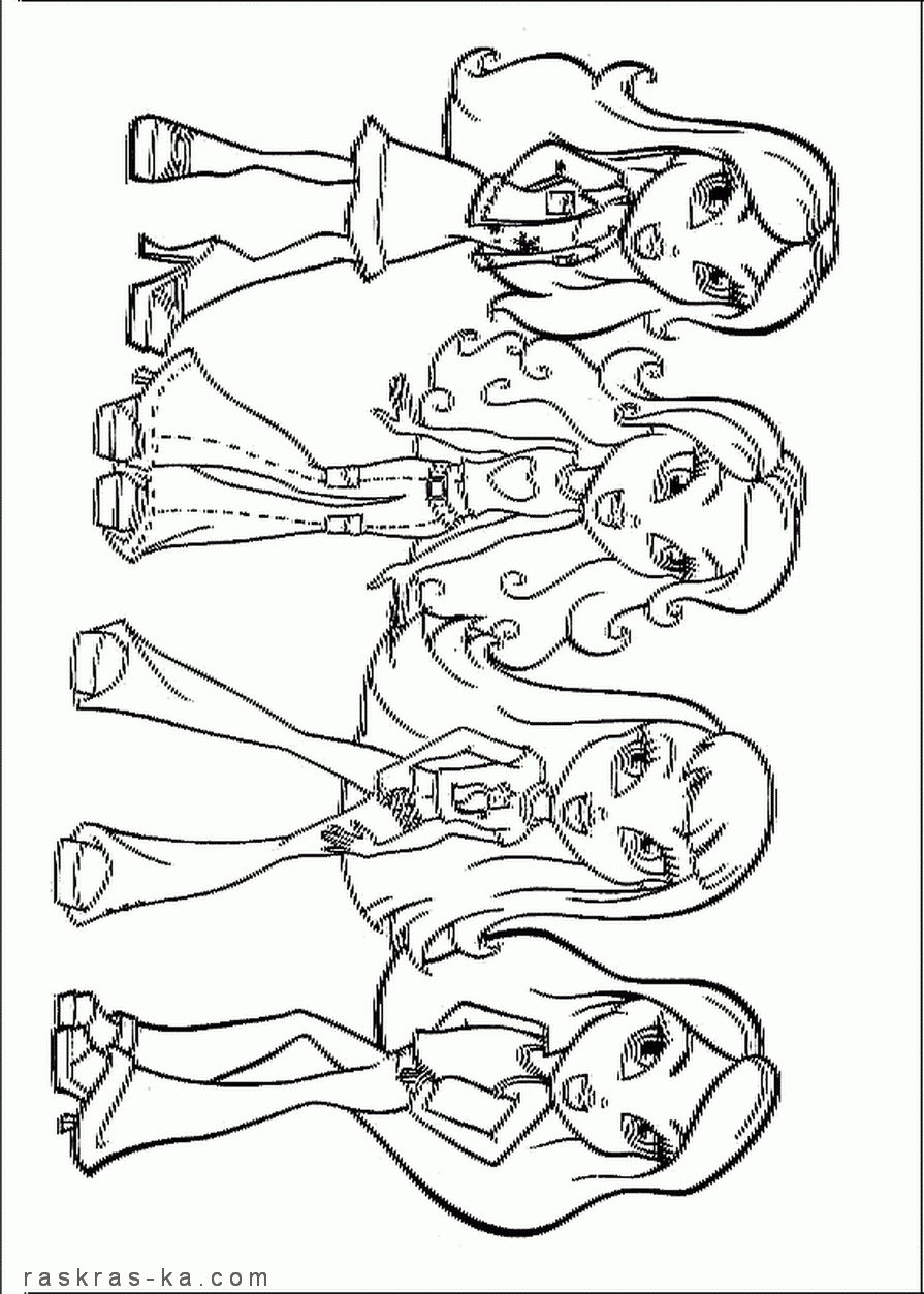 Братц модные феечки. Скачать раскраски для девочки