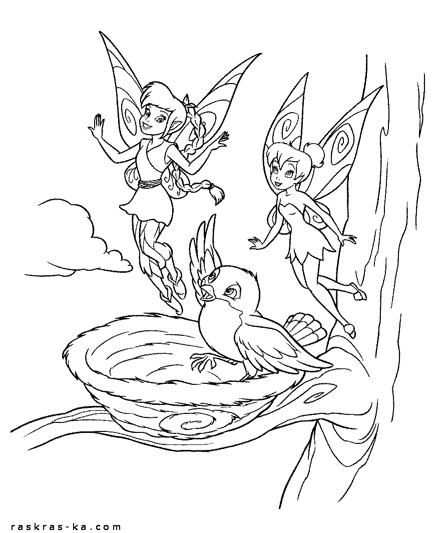 Раскраски с феями Динь-Динь и Фауной. Для девочек