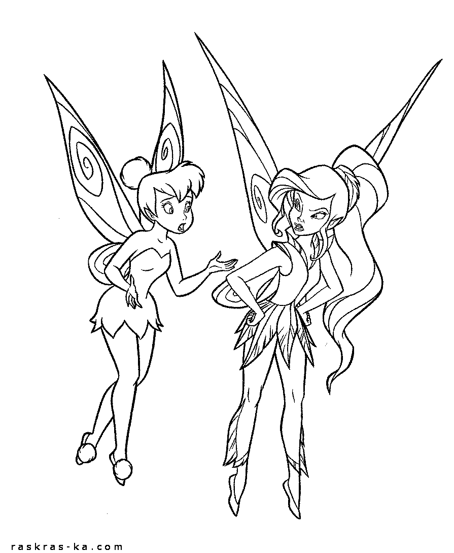 Печатать раскраски феи для девчонок