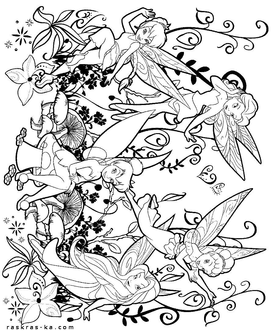 Бесплатные раскраски с феями для девочек