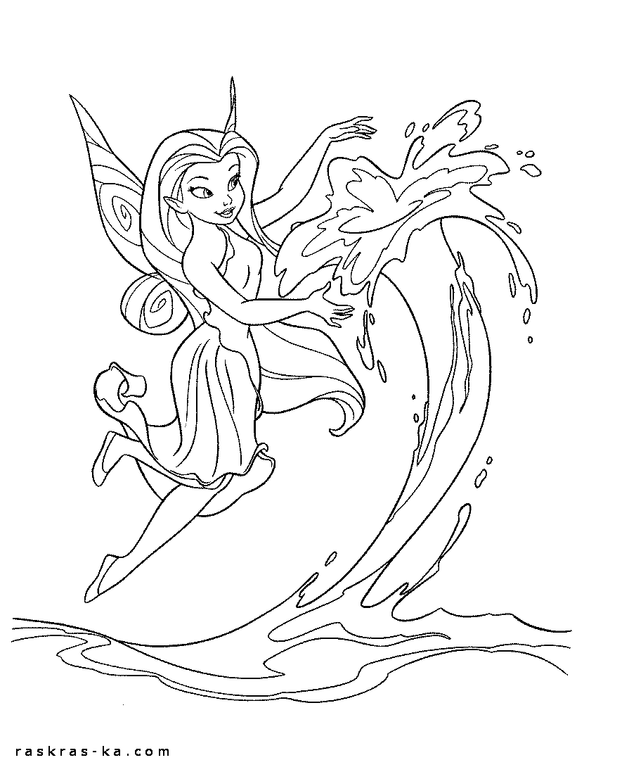 Фея серебрянка - детская раскраска, скачать