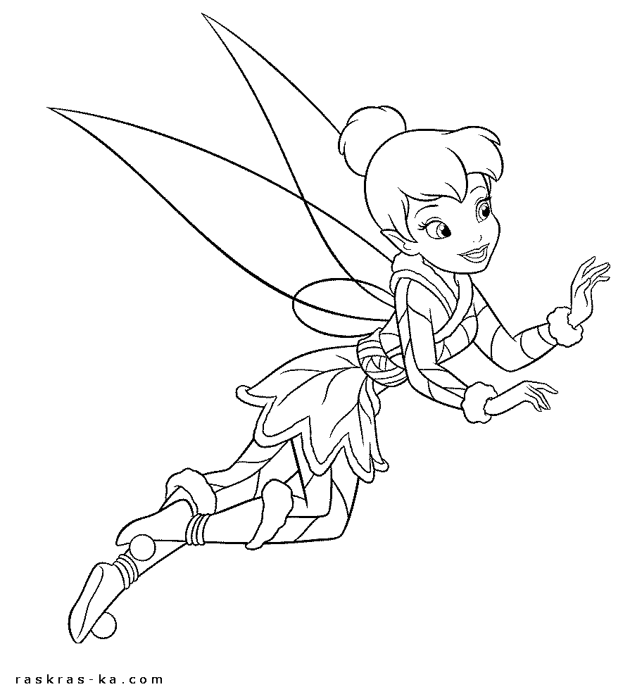 Фея Тинкербелл. Раскраска детская
