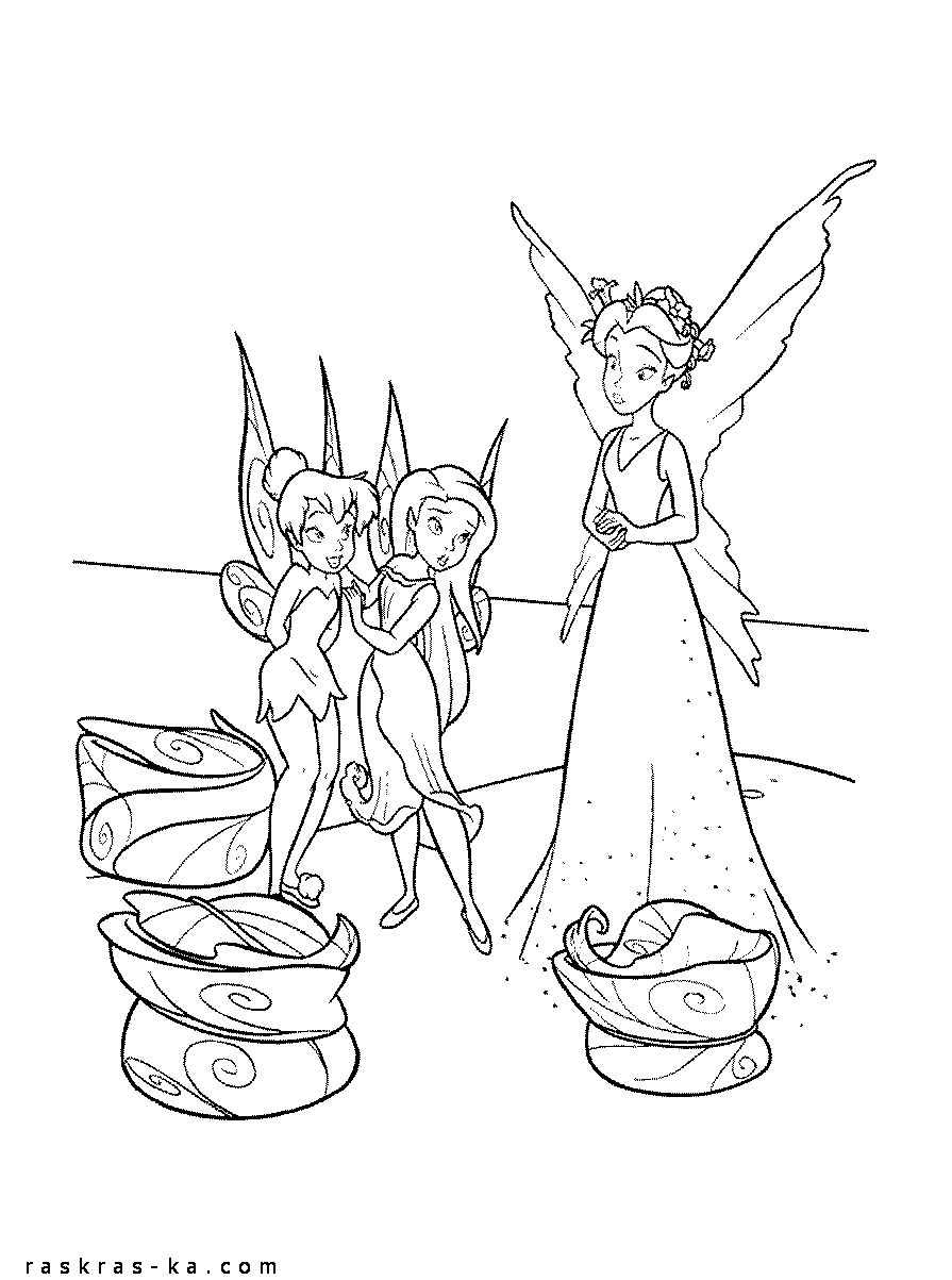 Феи. Раскраски распечатать для девочек