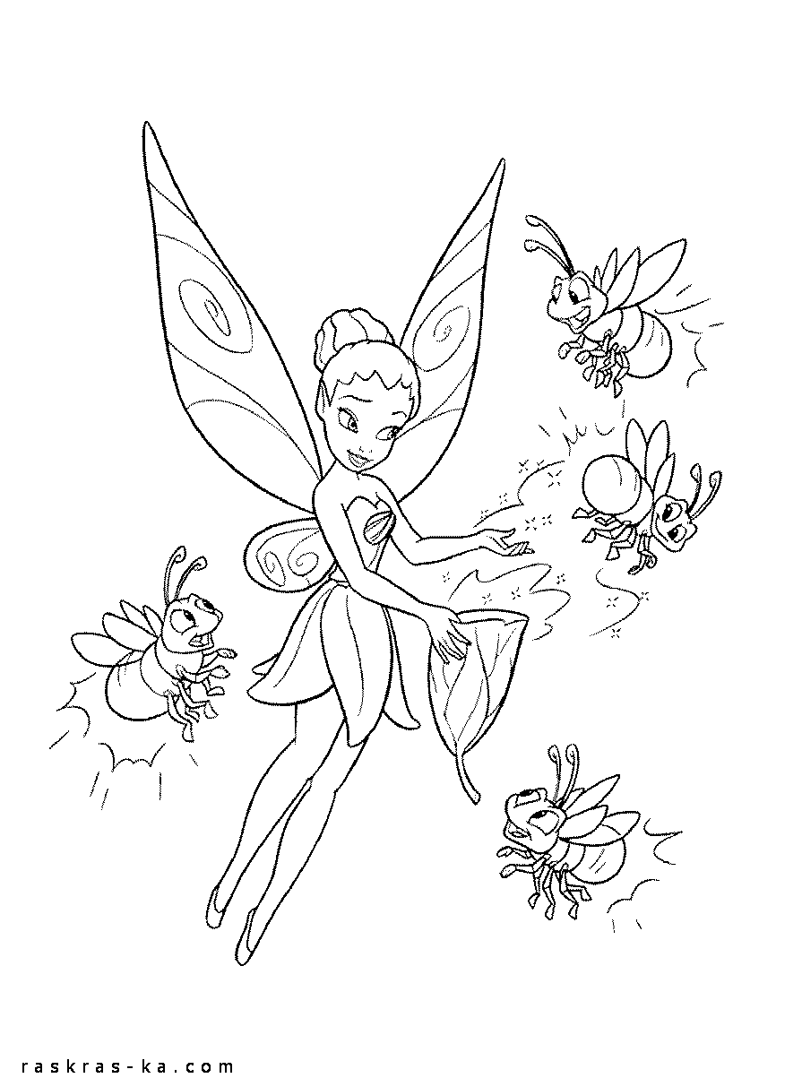 Раскрашка фея. Распечатать для ребенка бесплатно