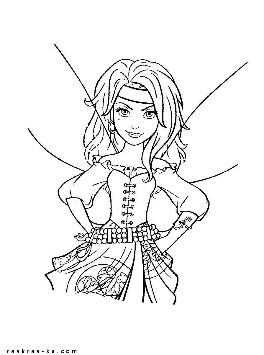 Феи пиратского острова. Раскраска из мультфильма