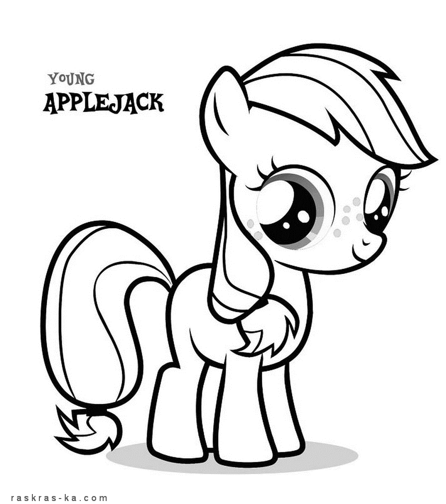 Раскраска литл пони. Распечатать. Эпплджек