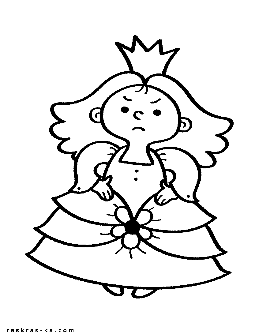 Маленькая принцесса - раскраска для девочки