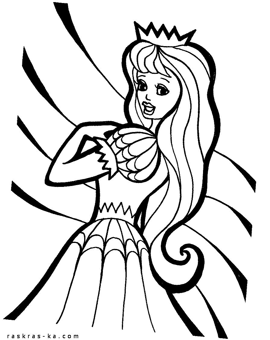Раскраски о принцессах. Напечатать